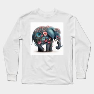 Beautiful Flowered Elephant Long Sleeve T-Shirt